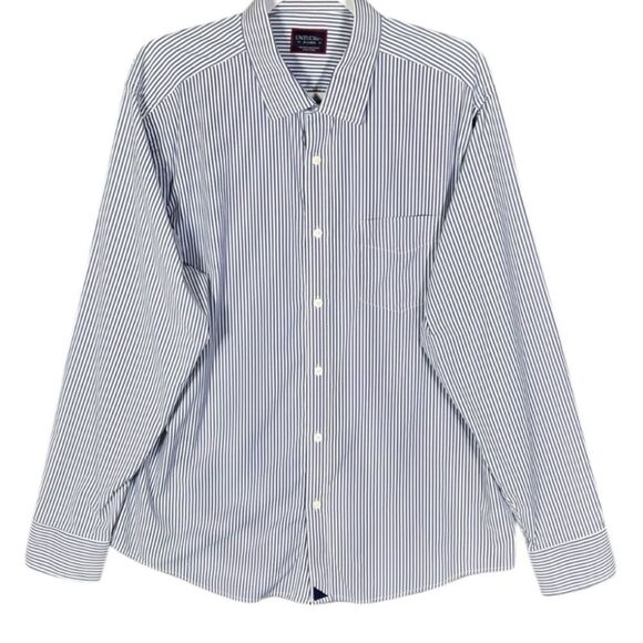 UNTUCKit Terzolo Long Sleeve Blue and White Button Front Shirt Size Large 📦 - Picture 1 of 7